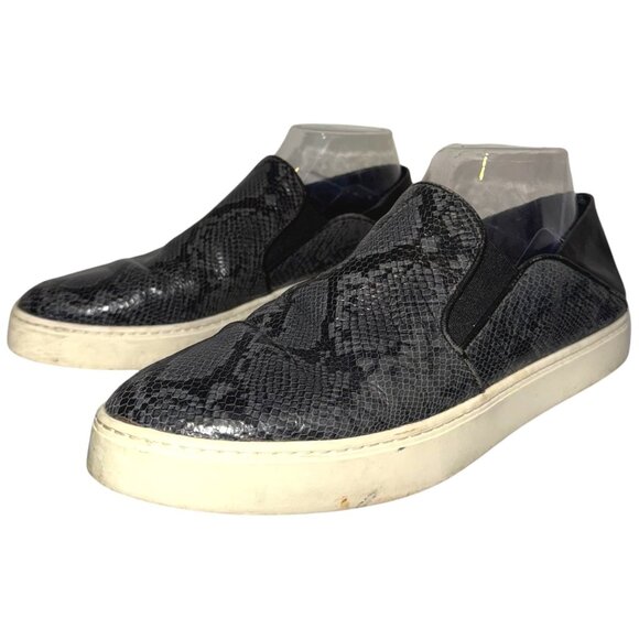Vince Snake Skin Print Slip On Collapsible Leather Sneaker Mule 8 Garvey Nemesis - Picture 5 of 10